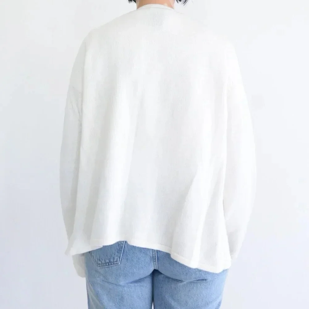Vintage Tiara Cream Ugly Christmas Beaded Reindeer Zip Up Cardigan Sweater XL - Picture 3 of 16